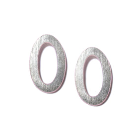 Small Oval Hoop Earrings: Fine Silver Leaf