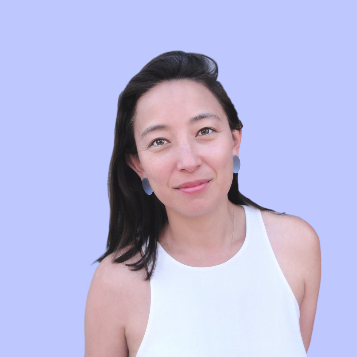 Small Oval Earrings: Fine Silver Leaf