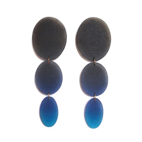 Three Drop Earring: Black-Ultramarine