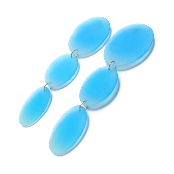 Three Drop Earring: Blue-Grey