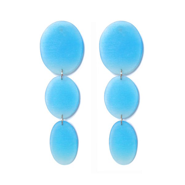 Three Drop Earring: Blue-Grey