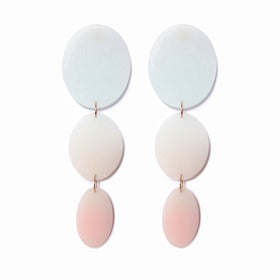 Three Drop Earrings: Pastel Green-Millennial Pink
