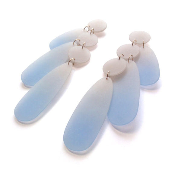 Waterfall Earrings: Concrete-Periwinkle