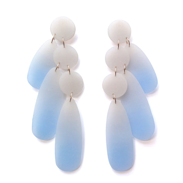 Waterfall Earrings: Concrete-Periwinkle