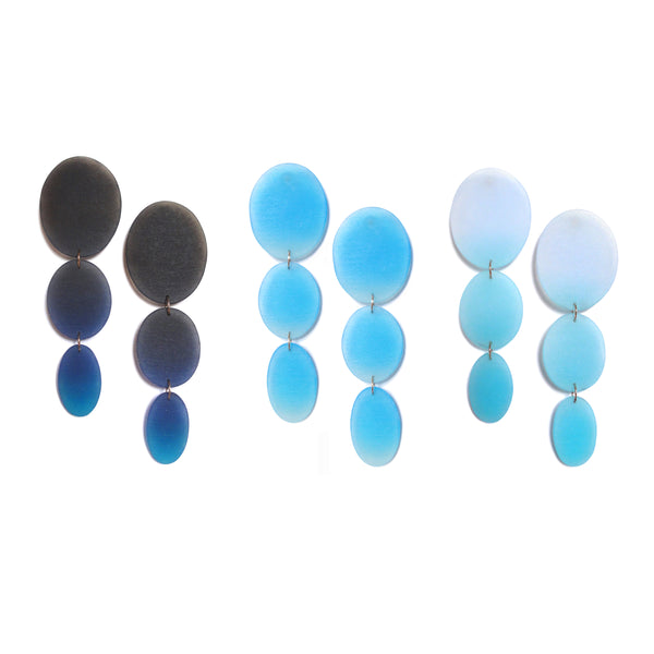 Three Drop Earring: Black-Ultramarine