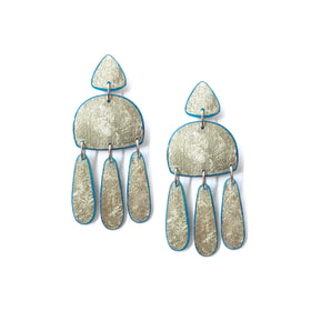 Three Tassel Earrings: 18k Gold Leaf