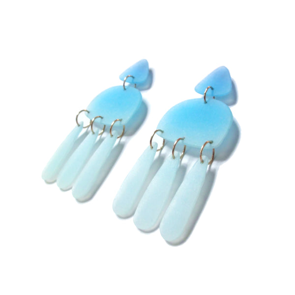 Three Tassel Earrings: Turquoise - Light Blue