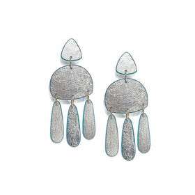 Three Tassel Earrings: Fine Silver Leaf