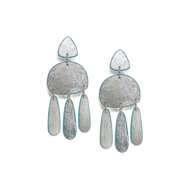 Three Tassel Earrings: Fine Silver Leaf