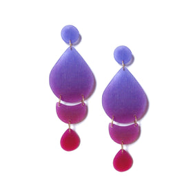 Medium Chandelier Earrings: Purple-Dark Cherry