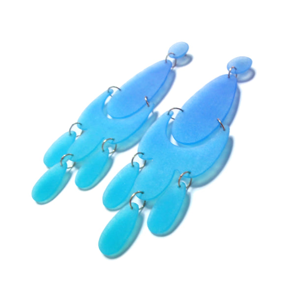 Large Chandelier Earrings: Royal Blue-Dark Turquoise