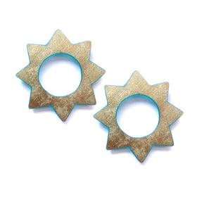 Large Soleil Earrings: 18k Gold Leaf