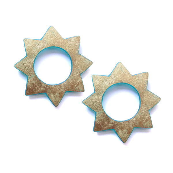 Large Soleil Earrings: 18k Gold Leaf