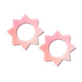 Large Soleil Earrings: Pink-Melon-Nude