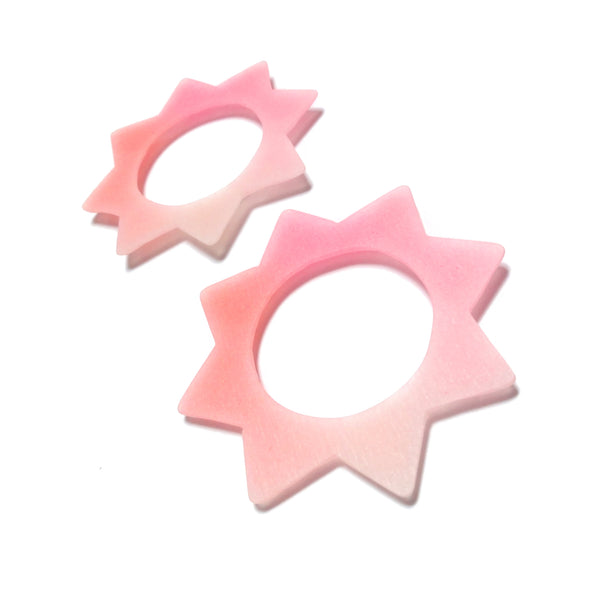 Large Soleil Earrings: Pink-Melon-Nude