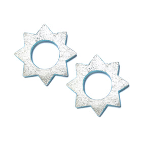 Large Soleil Earrings: Fine Silver Leaf