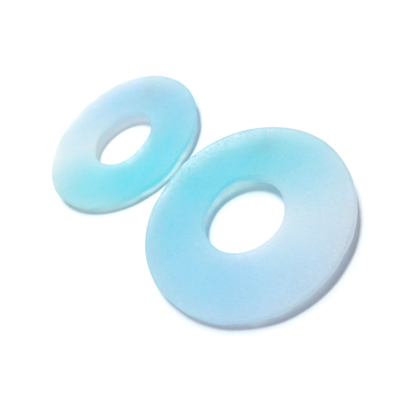 Large Ciambella Earrings: Turquoise-Grey