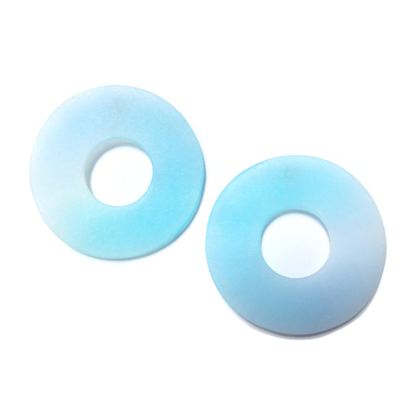 Large Ciambella Earrings: Turquoise-Grey