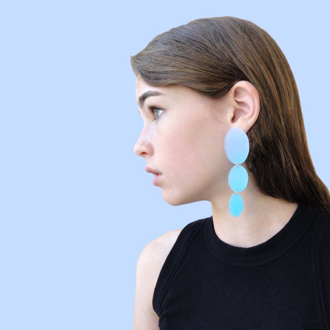 Three Drop Earring: Periwinkle-Aqua