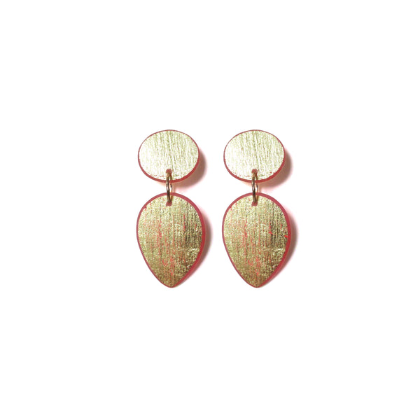 Medium Tear Drop Earrings: 18k Gold Leaf