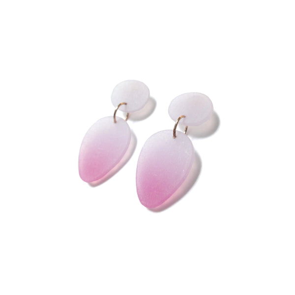 Medium Tear Drop Earrings: Barely Blush - Rose