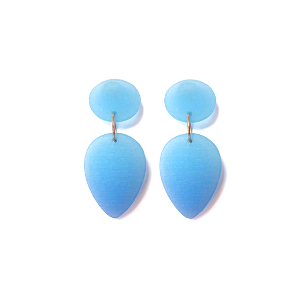 Medium Tear Drop Earrings: Robin's Egg- Corn Flower Blue