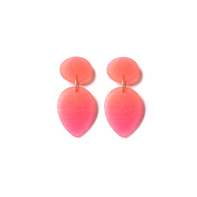 Medium Tear Drop Earrings: Orange-Coral