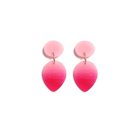 Medium Tear Drop Earrings: Baby Pink-Red