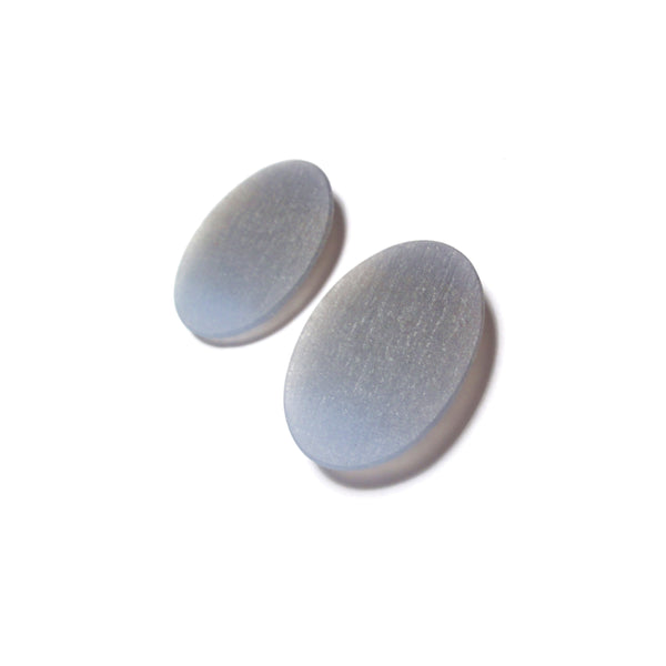 Small Oval Earrings: Smoke - Periwinkle