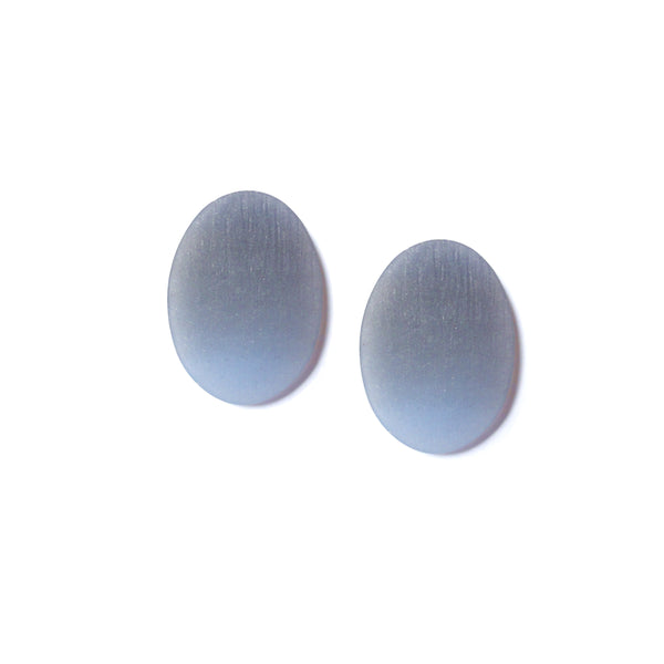 Small Oval Earrings: Smoke - Periwinkle