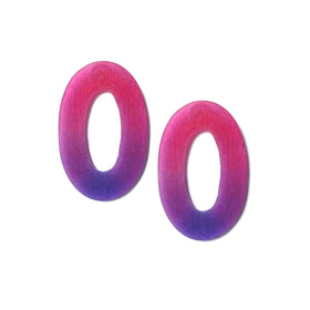 Small Oval Hoop Earrings: Magenta-Violet