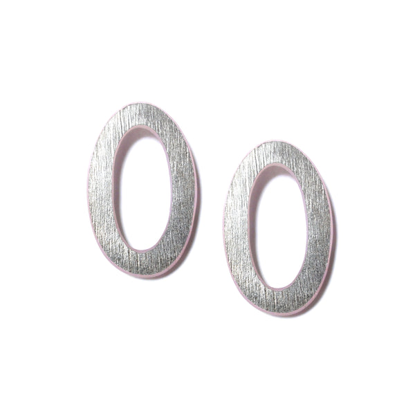 Small Oval Hoop Earrings: Fine Silver Leaf