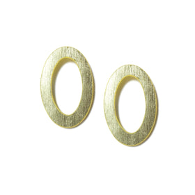 Small Oval Hoop Earrings: 18k Gold Leaf