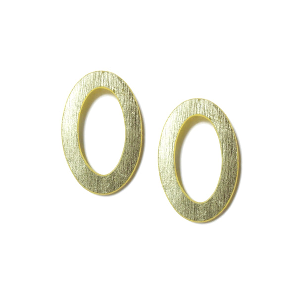 Small Oval Hoop Earrings: 18k Gold Leaf