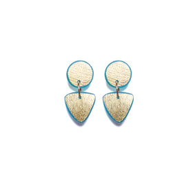 Small Circle Tri Earring: 18k Gold Leaf