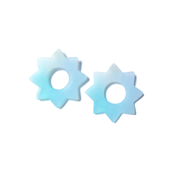 Small Soleil Earrings: Aqua - Ice - Sky Blue