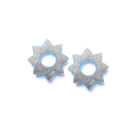 Small Soleil Earrings: Fine Silver Leaf