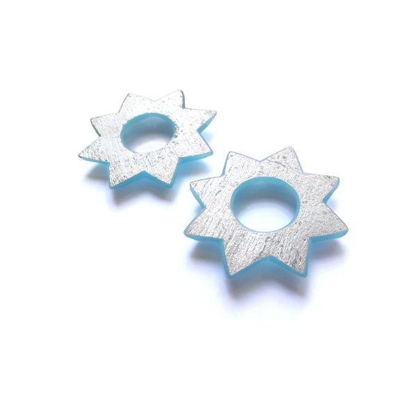 Small Soleil Earrings: Fine Silver Leaf