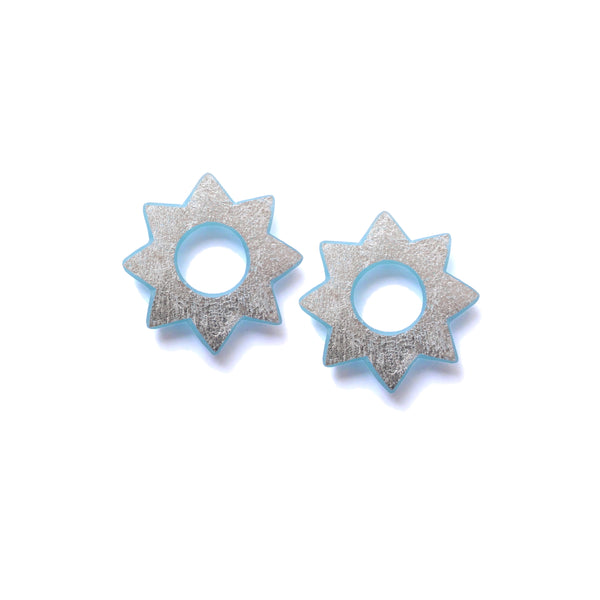 Small Soleil Earrings: Fine Silver Leaf