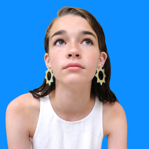 Large Soleil Earrings: 18k Gold Leaf