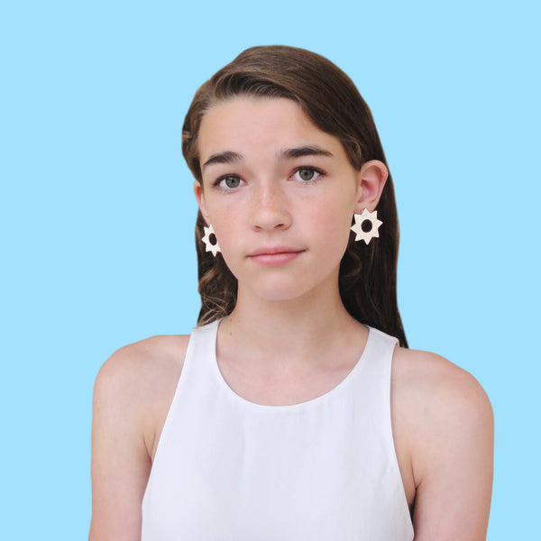 Small Soleil Earrings: 18K Gold Leaf