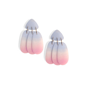 Small Three Tassel Earrings: Periwinkle - Lilac