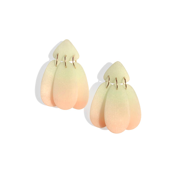 Small Three Tassel Earrings: Mint Green - Millennial Pink