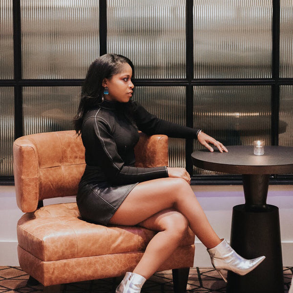 Small Three Tassel Earrings: Ivory - Caribbean Blue