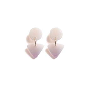 Small Circle Tri Earring: Nude Pearl - Lilac