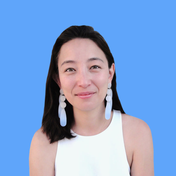 Waterfall Earrings: Concrete-Periwinkle