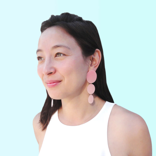 Three Drop Earring: Shades of Millennial Pink